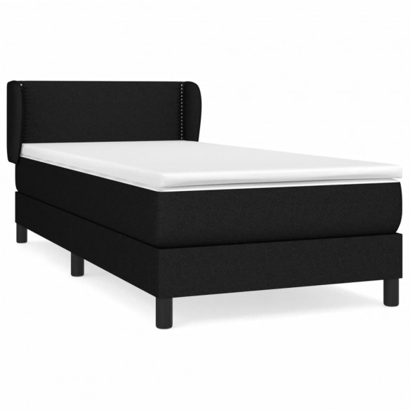 Cadre de lit avec matelas Noir 90x190 cm Tissu