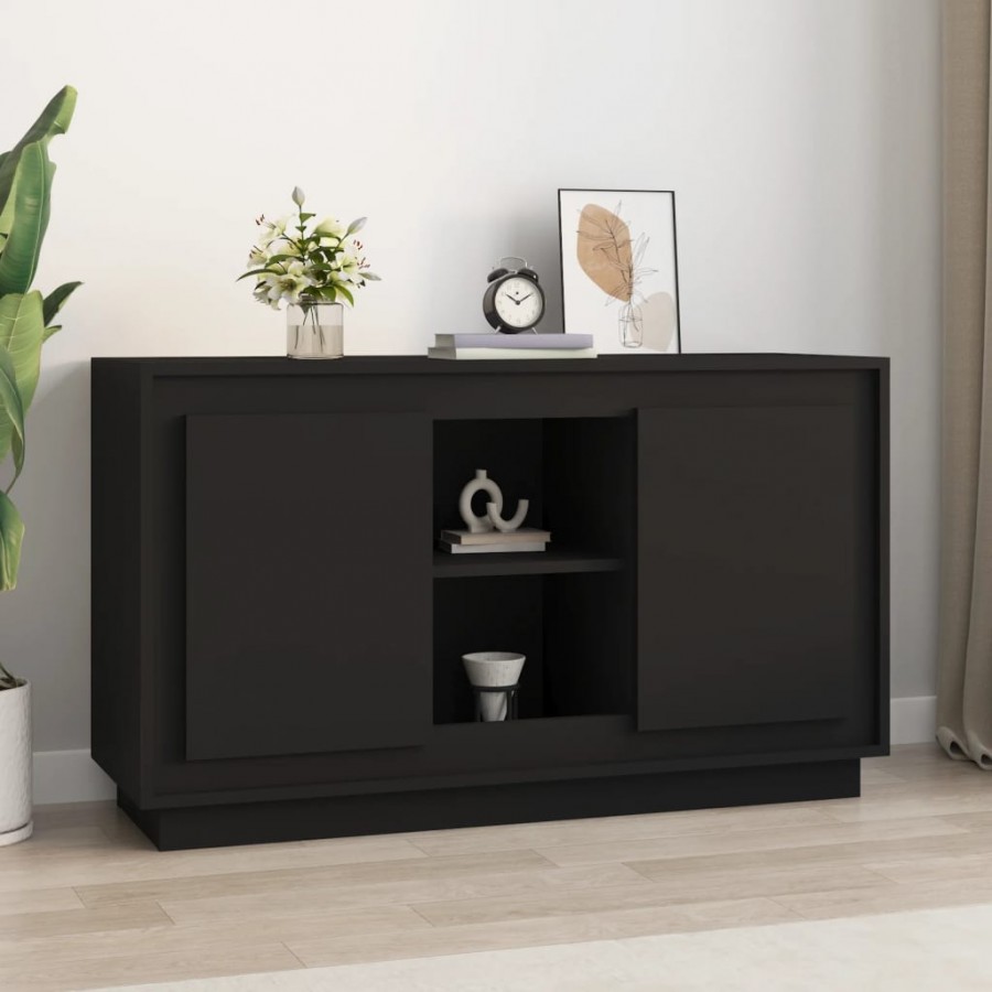 Buffet Noir 102x35x60 cm bois...