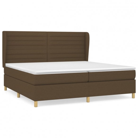 Cadre de lit avec matelas Marron foncé 200x200 cm