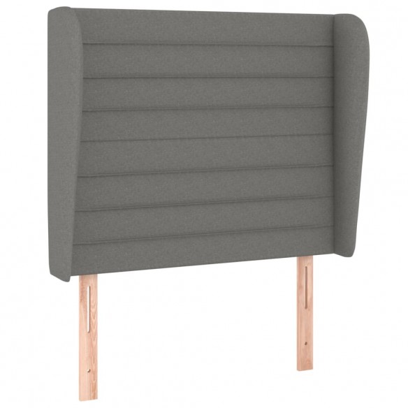 Cadre de lit et matelas Gris foncé 90x190 cm Tissu