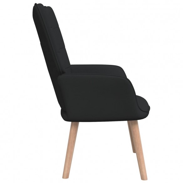 Chaise de relaxation Noir Tissu