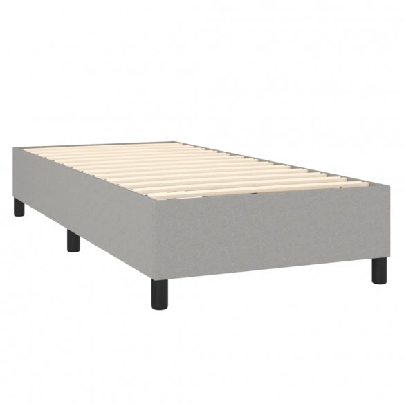 Cadre de lit matelas LED Gris clair 90x190 cm Tissu