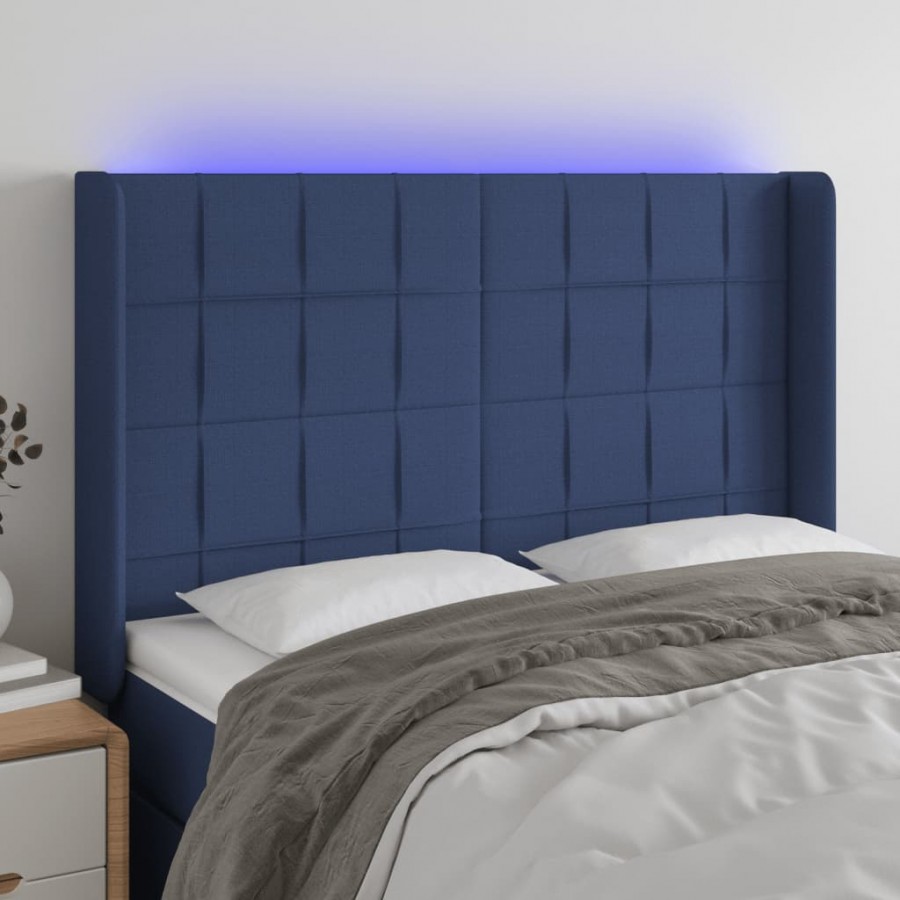 Tête de lit à LED Bleu 147x16x118/128...