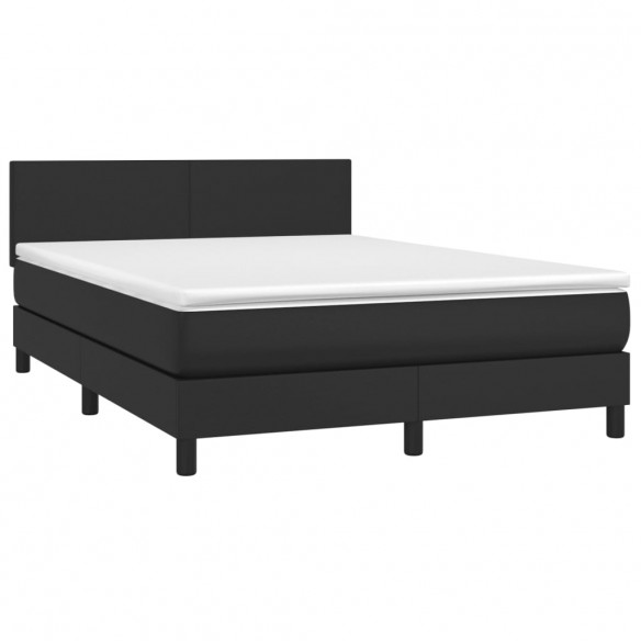 Cadre de lit avec matelas et LED Noir 140x190 cm