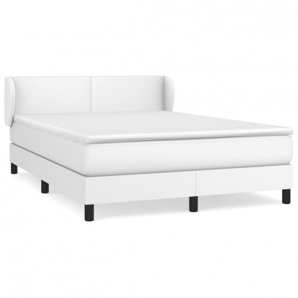 Cadre de lit avec matelas Blanc 140x200cm Similicuir