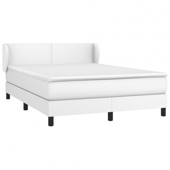 Cadre de lit avec matelas Blanc 140x200cm Similicuir