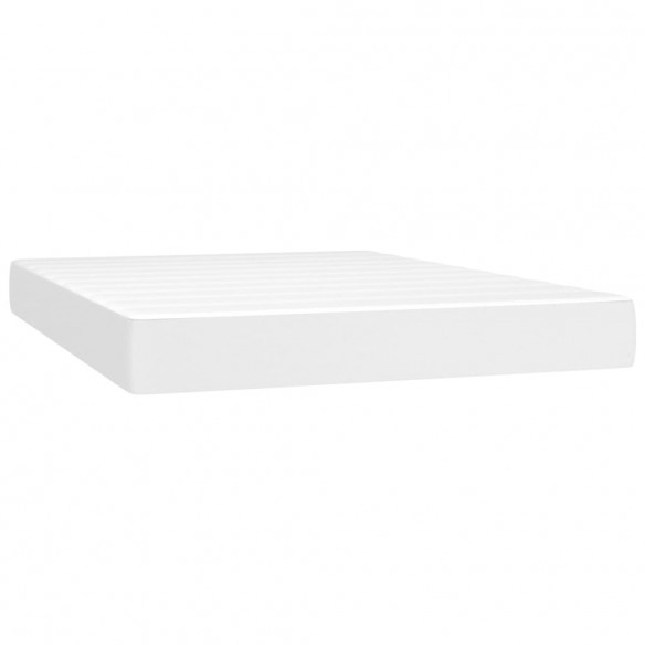 Cadre de lit matelas LED Blanc 140x190 cm Similicuir