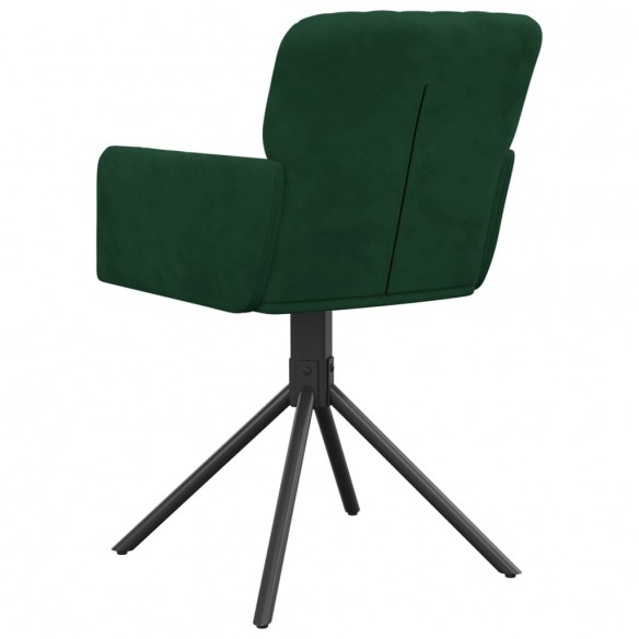 Chaises pivotantes à manger lot de 2 Vert foncé Velours