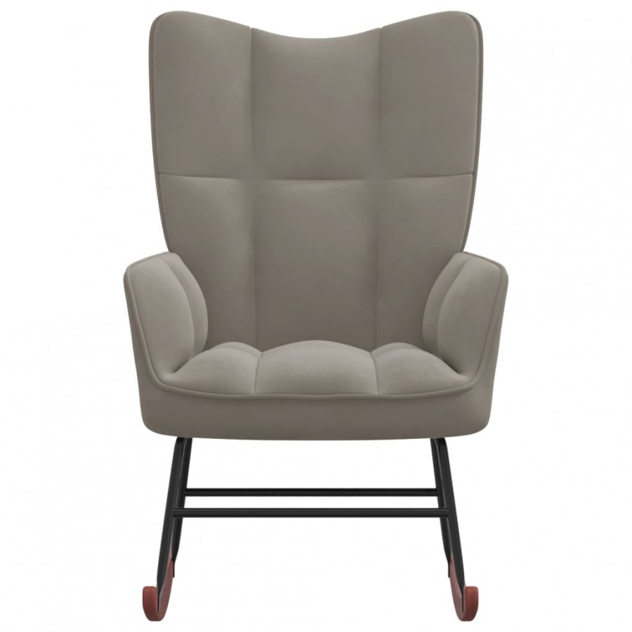 Chaise à bascule Gris clair Velours