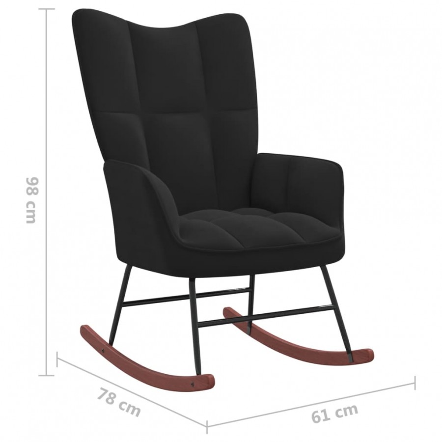 Chaise à bascule Noir Velours