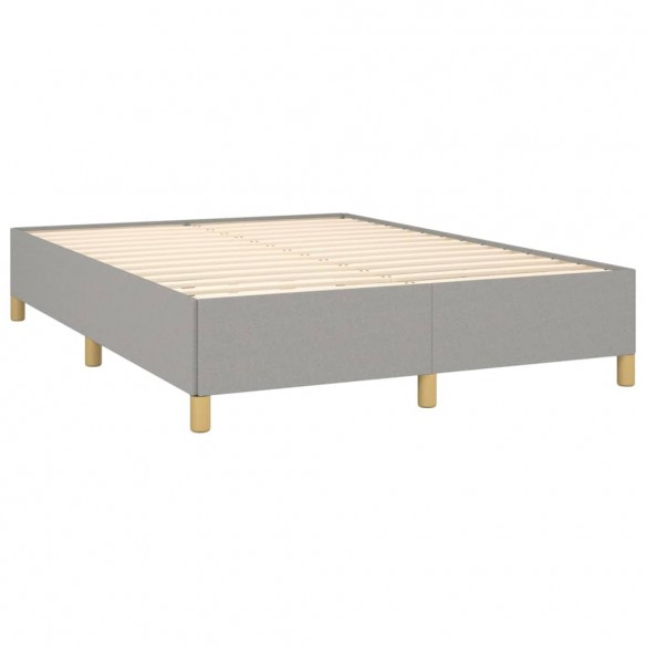 Cadre de lit avec matelas Gris clair 140x200cm Tissu