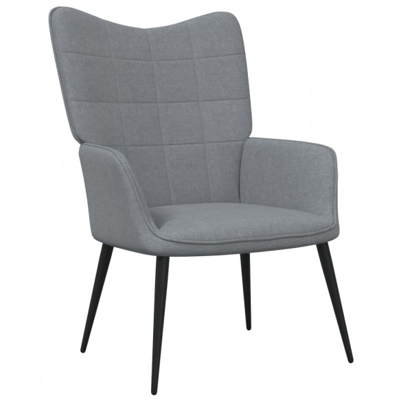 Chaise de relaxation avec tabouret Gris clair Tissu