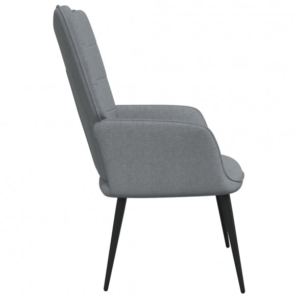 Chaise de relaxation avec tabouret Gris clair Tissu