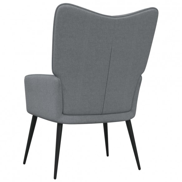 Chaise de relaxation avec tabouret Gris clair Tissu