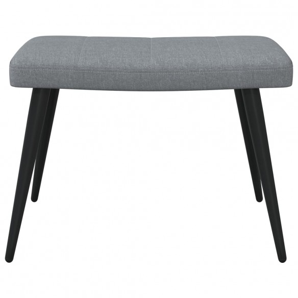 Chaise de relaxation avec tabouret Gris clair Tissu