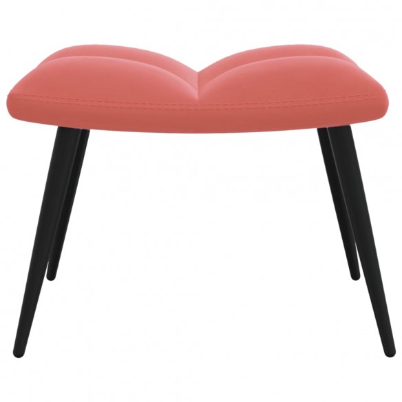 Chaise de relaxation avec repose-pied Rose Velours