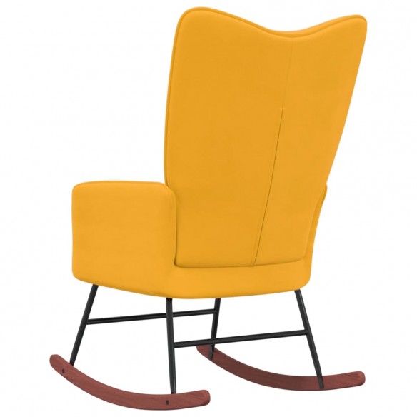 Chaise à bascule Jaune moutarde Velours