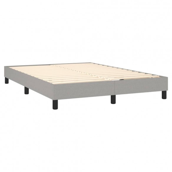 Cadre de lit et matelas et LED Gris clair 140x200 cm