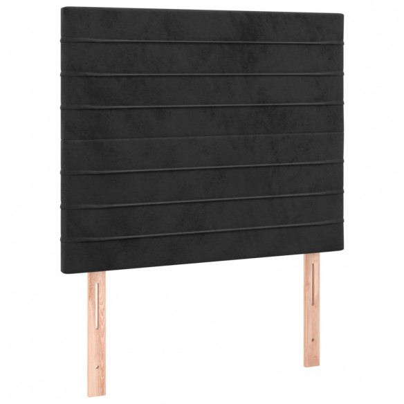 Cadre de lit avec matelas Noir 90x190 cm Velours