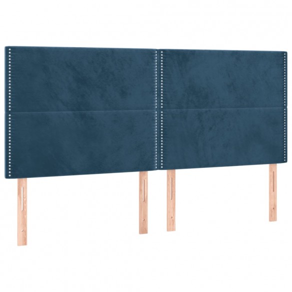 Cadre de lit et matelas Bleu foncé 160x200cm Velours