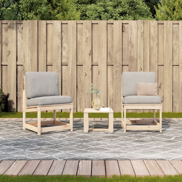 Salon de jardin 3 pcs bois massif de pin