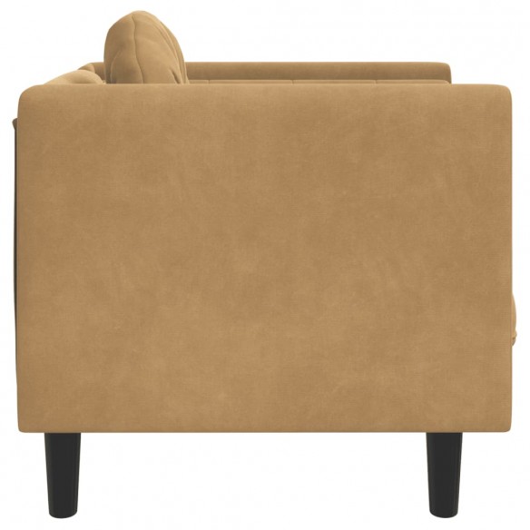 Fauteuil avec coussin marron velours