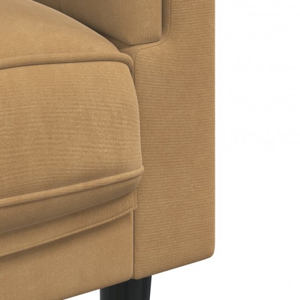 Fauteuil avec coussin marron velours