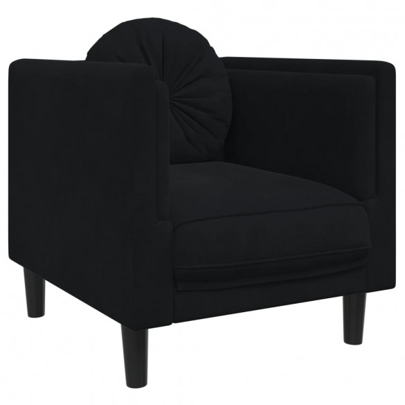 Fauteuil avec coussin noir velours