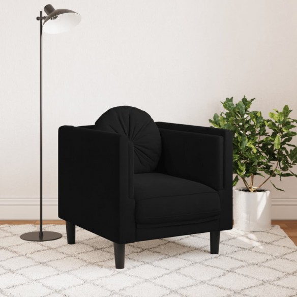 Fauteuil avec coussin noir velours