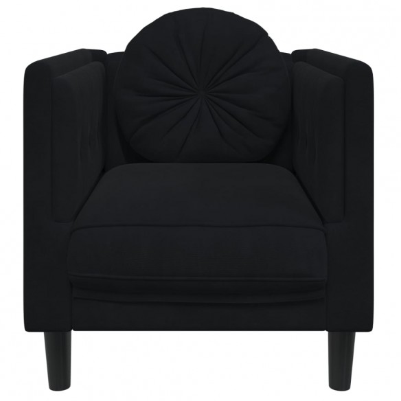 Fauteuil avec coussin noir velours