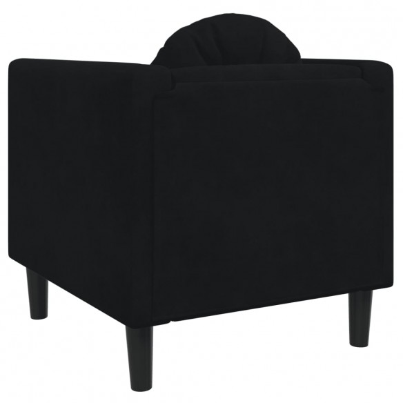 Fauteuil avec coussin noir velours