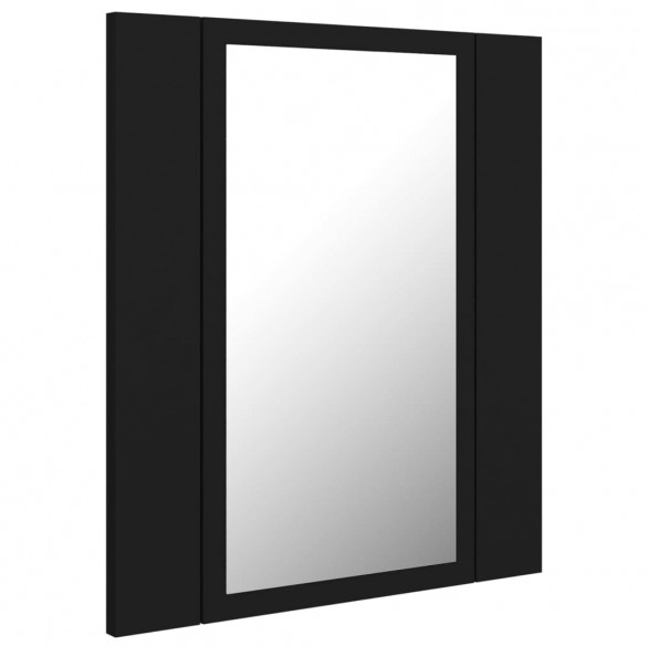 Armoire à miroir de salle de bain LED Noir 40x12x45 Acrylique