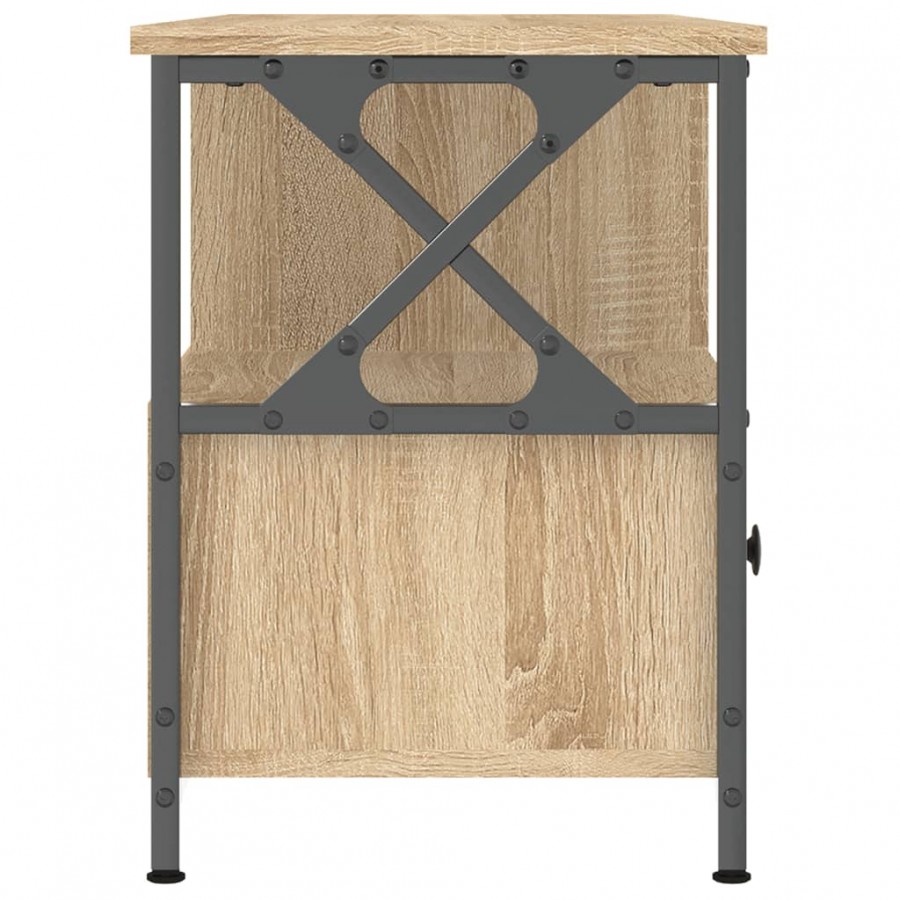 Meuble TV chêne sonoma 102x33x45 cm bois d'ingénierie et fer Meuble TV chêne sonoma 102x33x45 cm bois d'ingénierie et fer