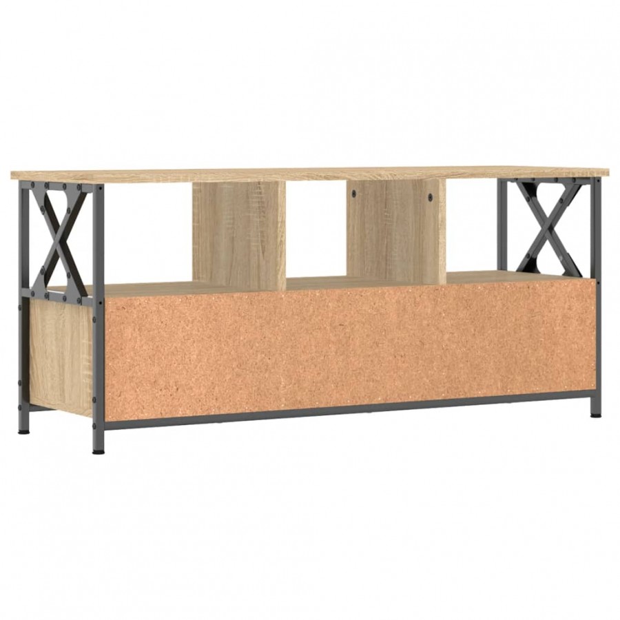 Meuble TV chêne sonoma 102x33x45 cm bois d'ingénierie et fer Meuble TV chêne sonoma 102x33x45 cm bois d'ingénierie et fer