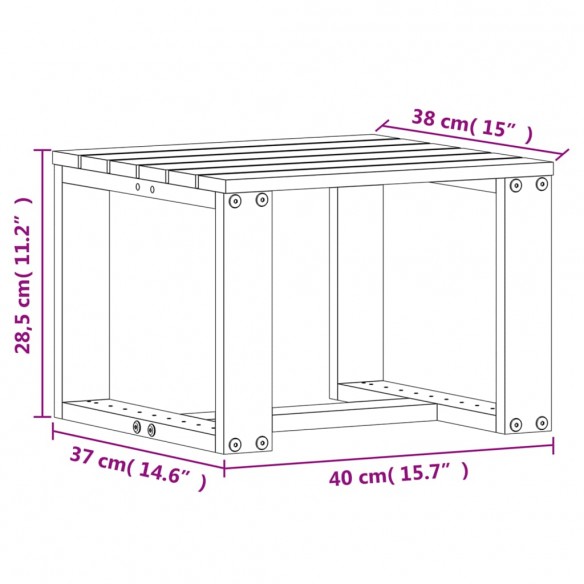 Salon de jardin 3 pcs blanc bois massif de pin