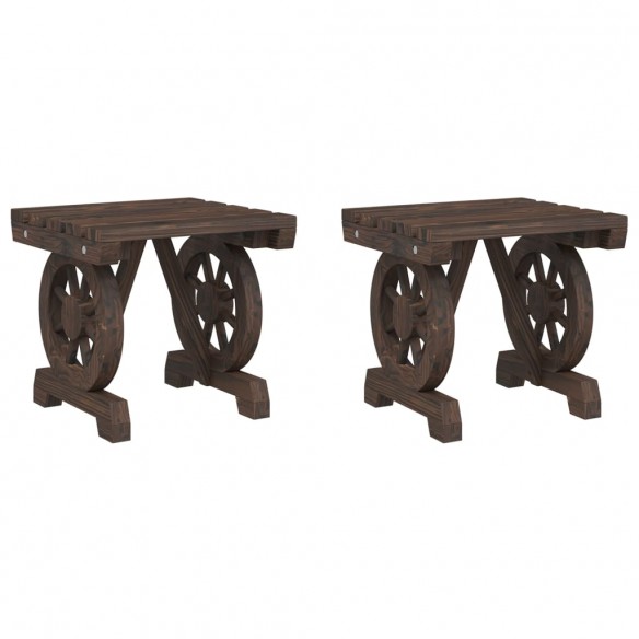 Repose-pieds de jardin 2 pcs bois de sapin massif