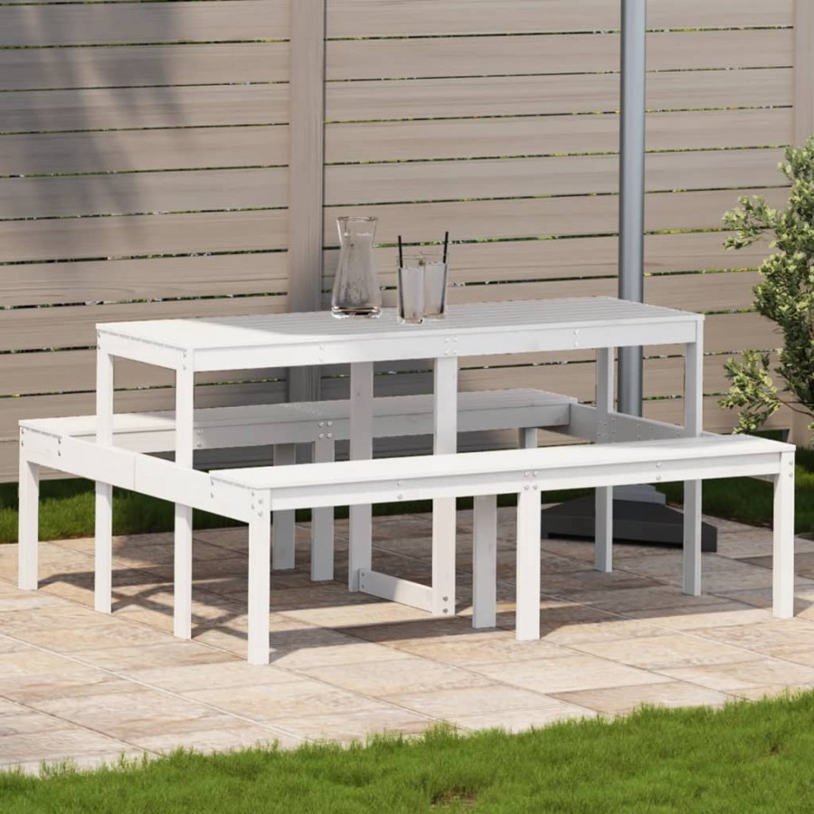 Table de pique-nique blanc 160x134x75...