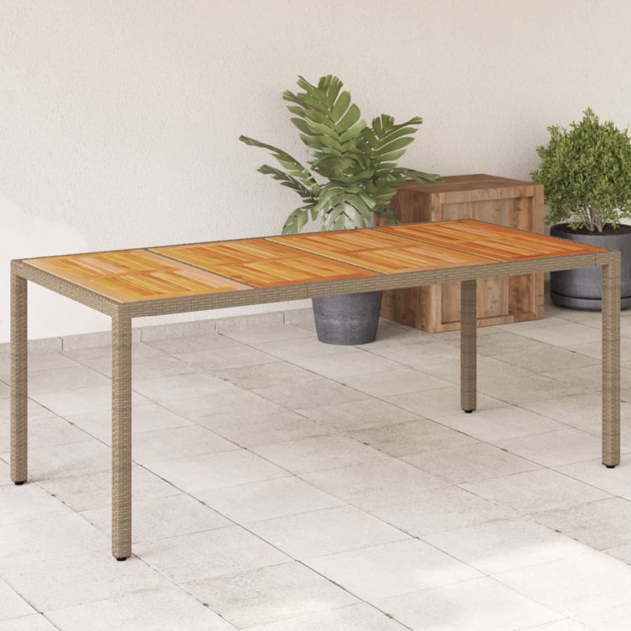 Table de jardin beige 190x90x75 cm...