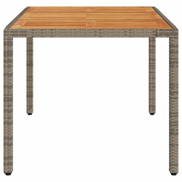 Table de jardin et dessus en bois d'acacia gris résine tressée