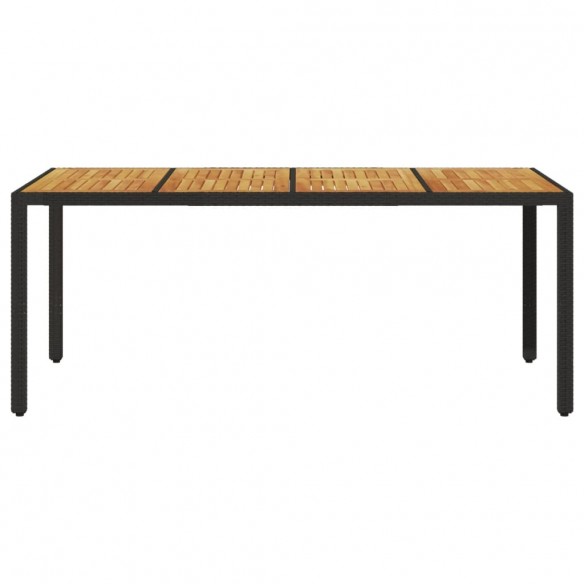 Table de jardin et dessus en bois d'acacia noir résine tressée