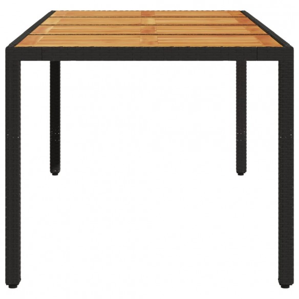 Table de jardin et dessus en bois d'acacia noir résine tressée