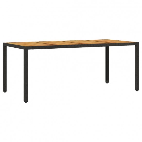 Table de jardin et dessus en bois d'acacia noir résine tressée