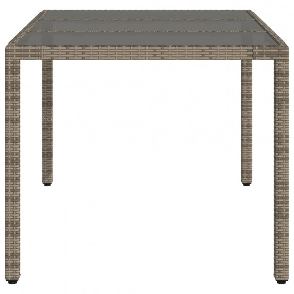 Table de jardin dessus en verre Gris 150x90x75cm Résine tressée