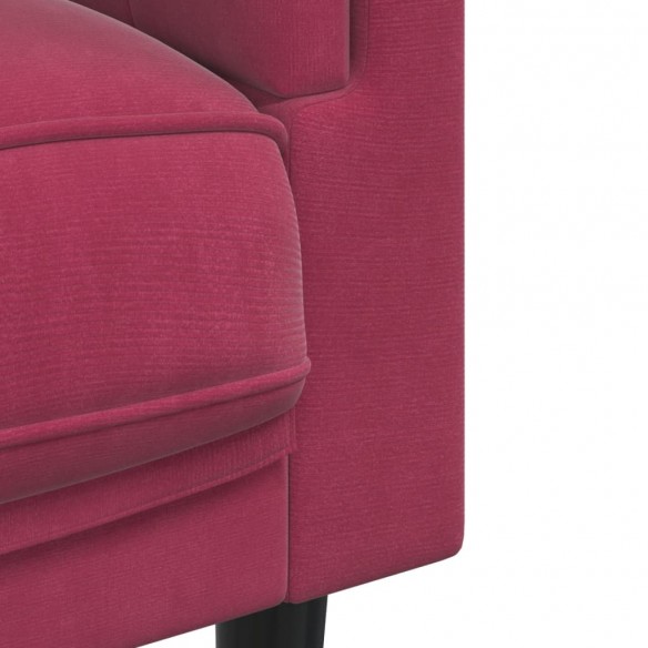 Fauteuil avec coussin rouge bordeaux velours