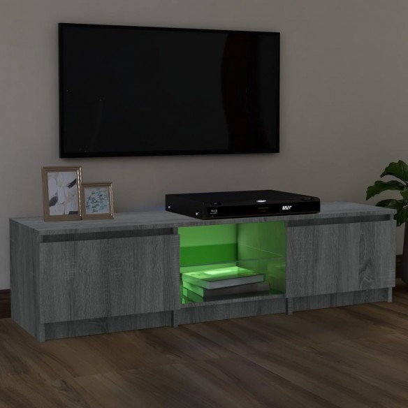 Meuble TV avec lumières LED Sonoma gris 140x40x35,5 cm