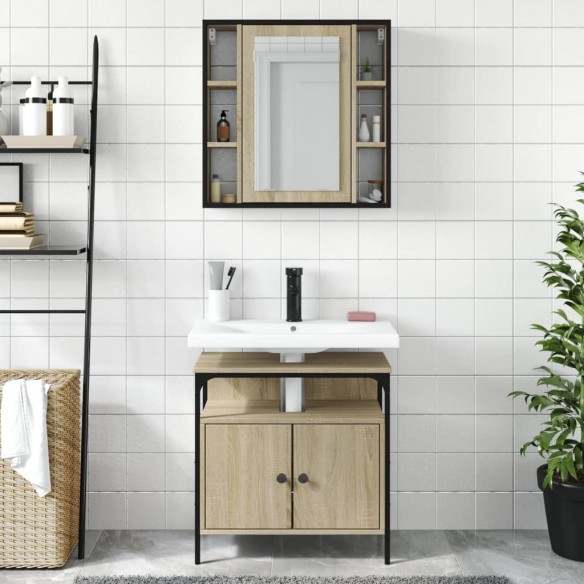 Ensemble de meubles de salle de bain 2 pcs chêne sonoma