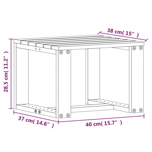 Salon de jardin 3 pcs bois massif de pin