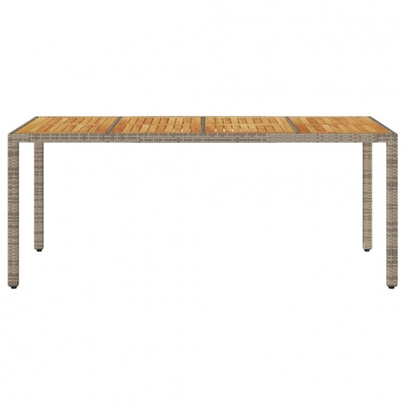 Table de jardin et dessus en bois d'acacia gris résine tressée