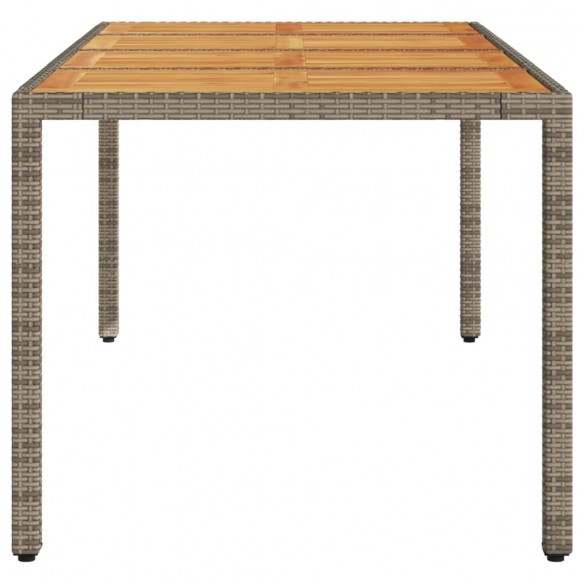 Table de jardin et dessus en bois d'acacia gris résine tressée