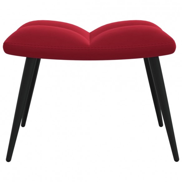 Chaise de relaxation avec repose-pied Rouge bordeaux Velours